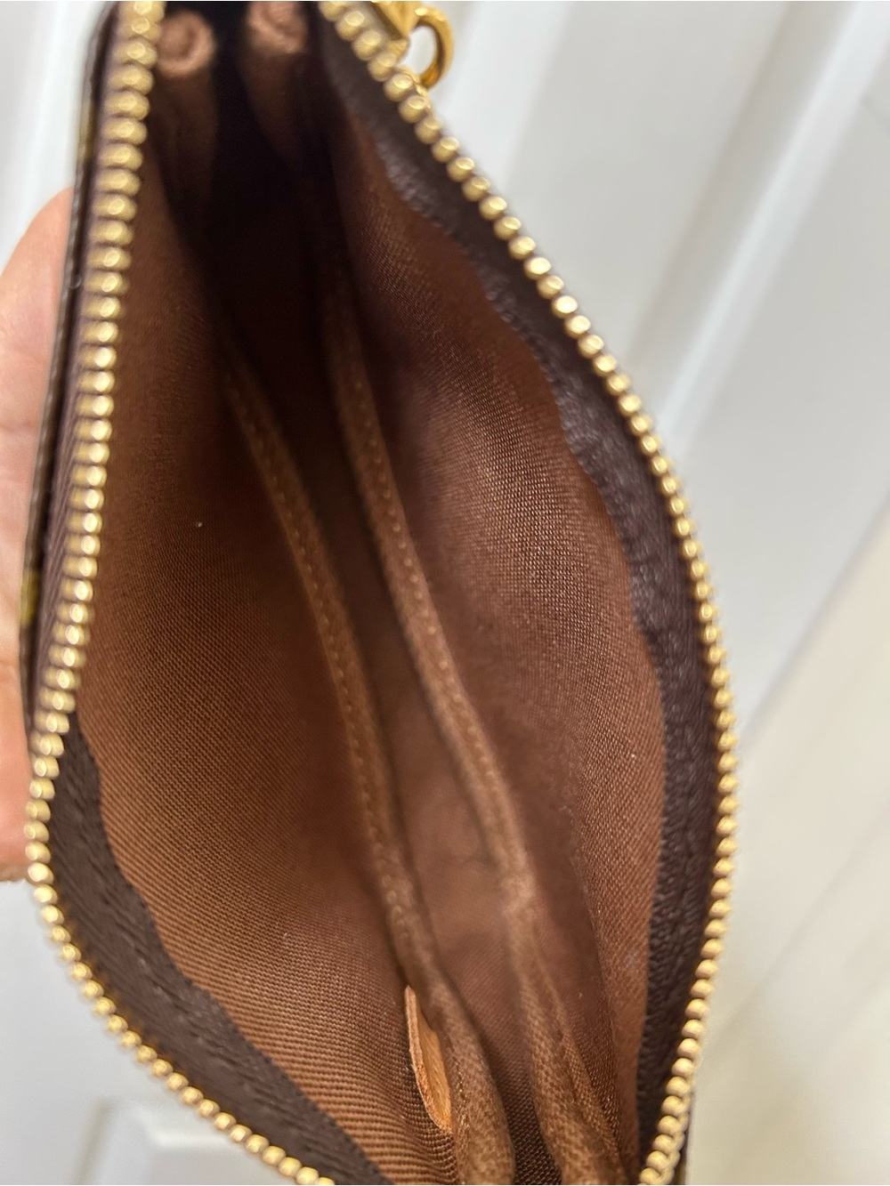 Louis Vuitton Monogram Canvas Mini Pochette in Brown and Gold - Picture 5 of 9